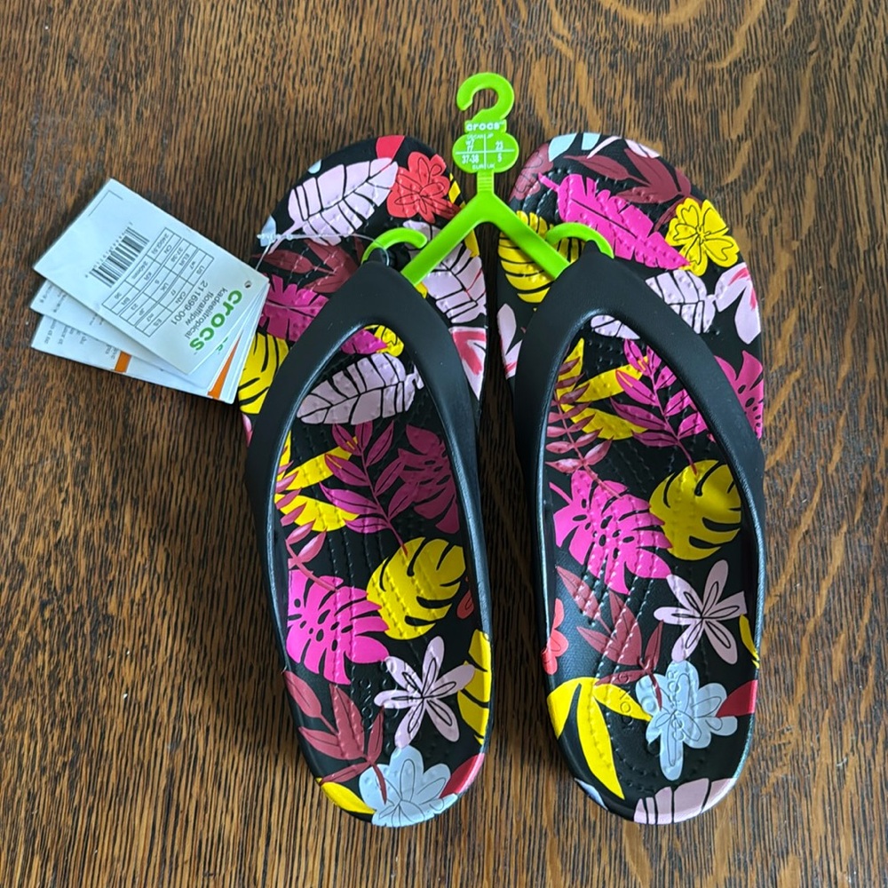 Crocs Colorful Floral Women's Flip Flops Women Size 7